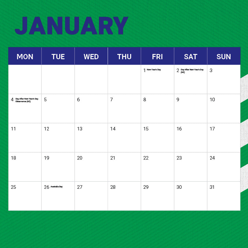 2027 NRL NZ Warriors calendar â image 3