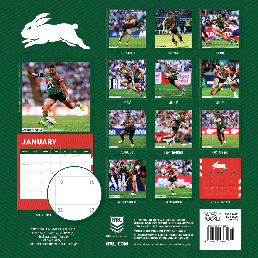 2027 NRL South Sydney Rabbitohs calendar – image 4