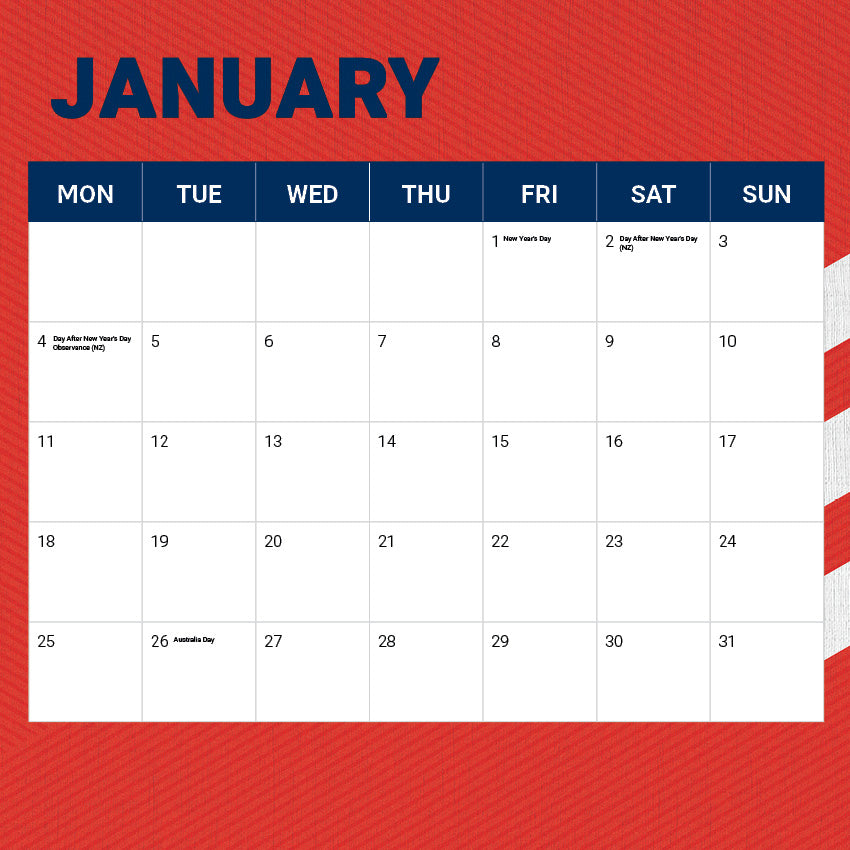 2027 NRL Sydney Roosters calendar â image 3