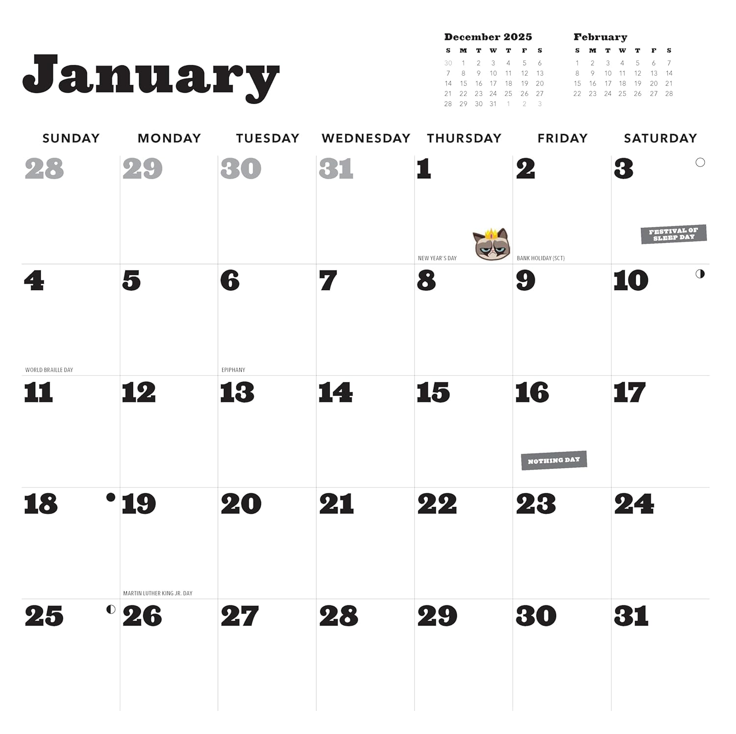 2026 Grumpy Cat - Square Wall Calendar