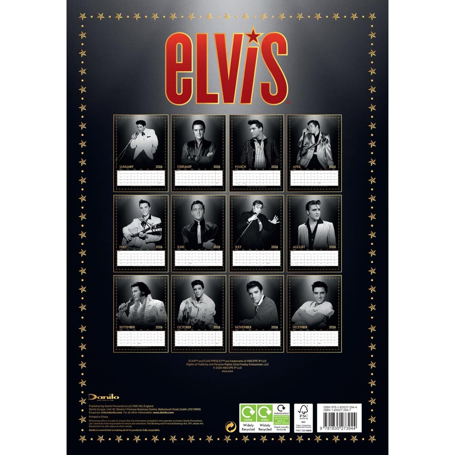 2026 Elvis - A3 Wall Calendar