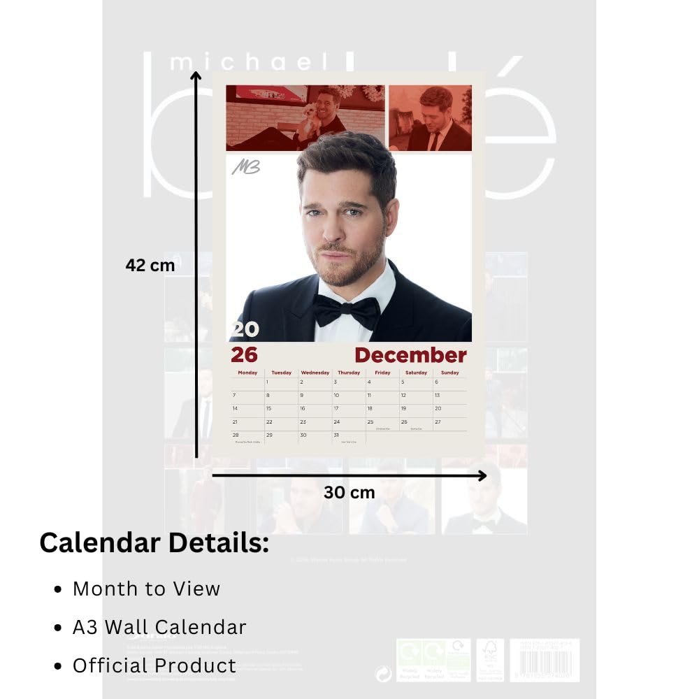 2026 Michael Buble - A3 Wall Calendar