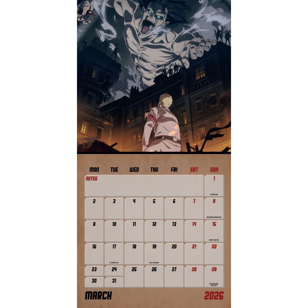 2026 Attack On Titan - Square Wall Calendar