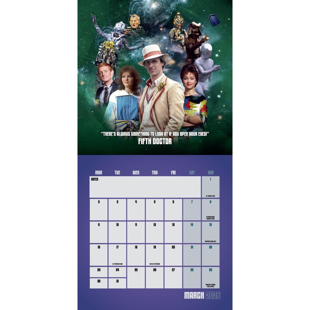 2026 Doctor Who Classic Edition - Square Wall Calendar