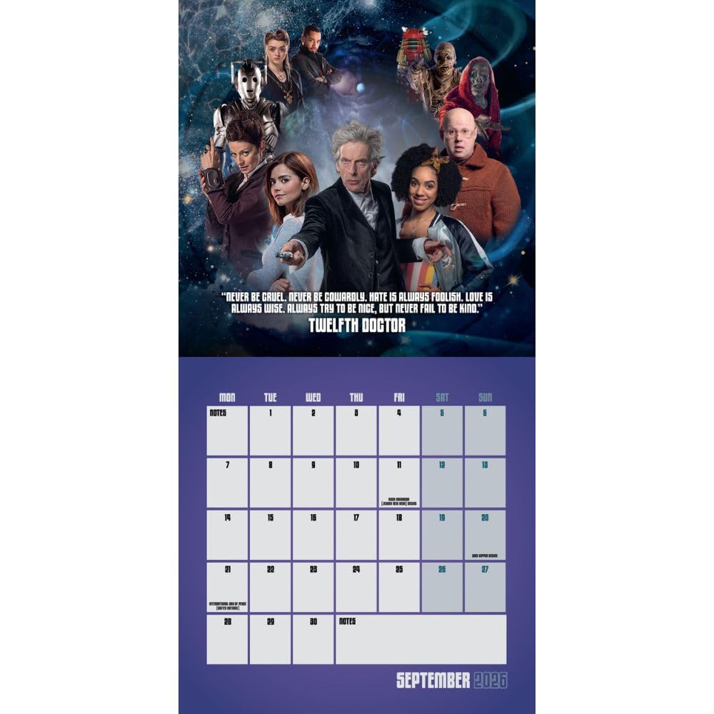 2026 Doctor Who Classic Edition - Square Wall Calendar