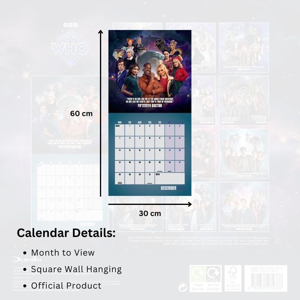 2026 Doctor Who Classic Edition - Square Wall Calendar