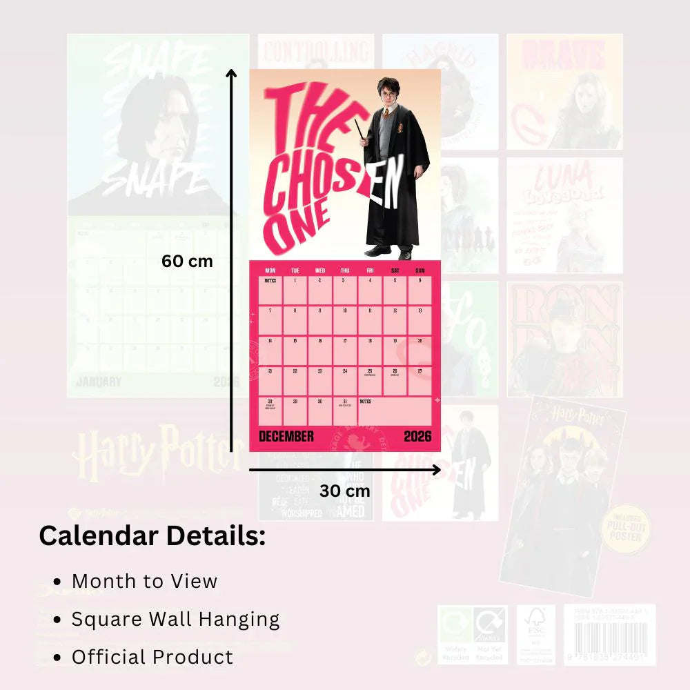 2026 Harry Potter - Square Wall Calendar