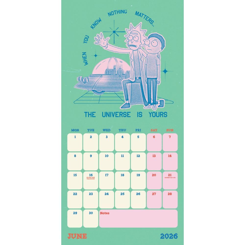 2026 Rick And Morty - Square Wall Calendar