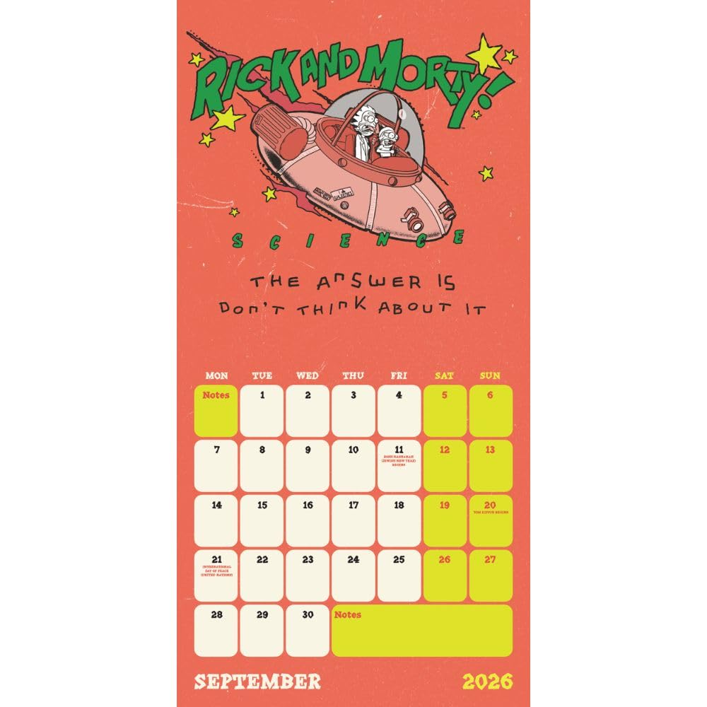 2026 Rick And Morty - Square Wall Calendar