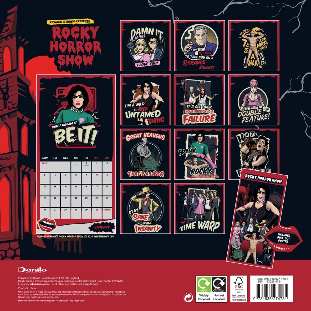 2026 Rocky Horror Show - Square Wall Calendar