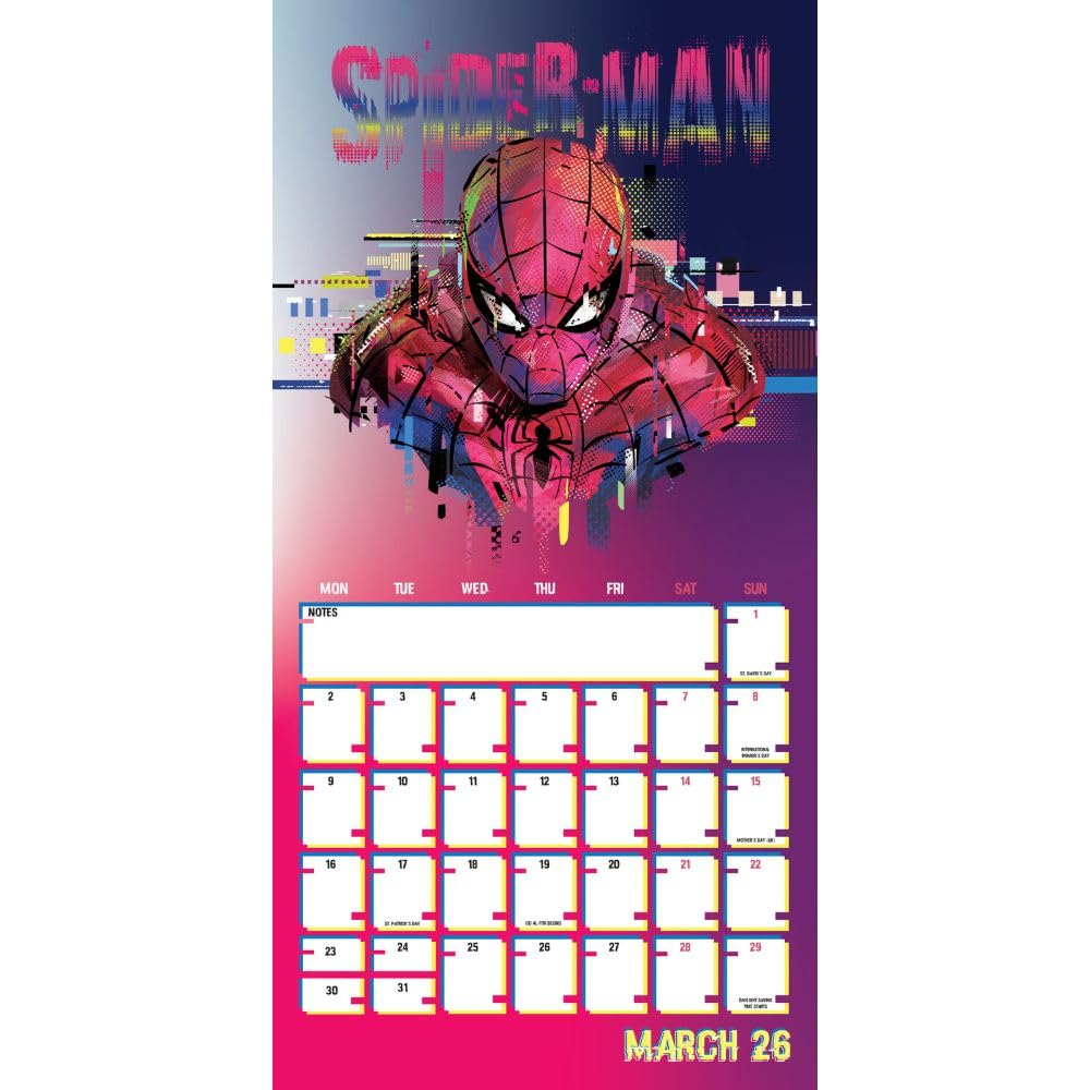 2026 Spider-Man - Square Wall Calendar