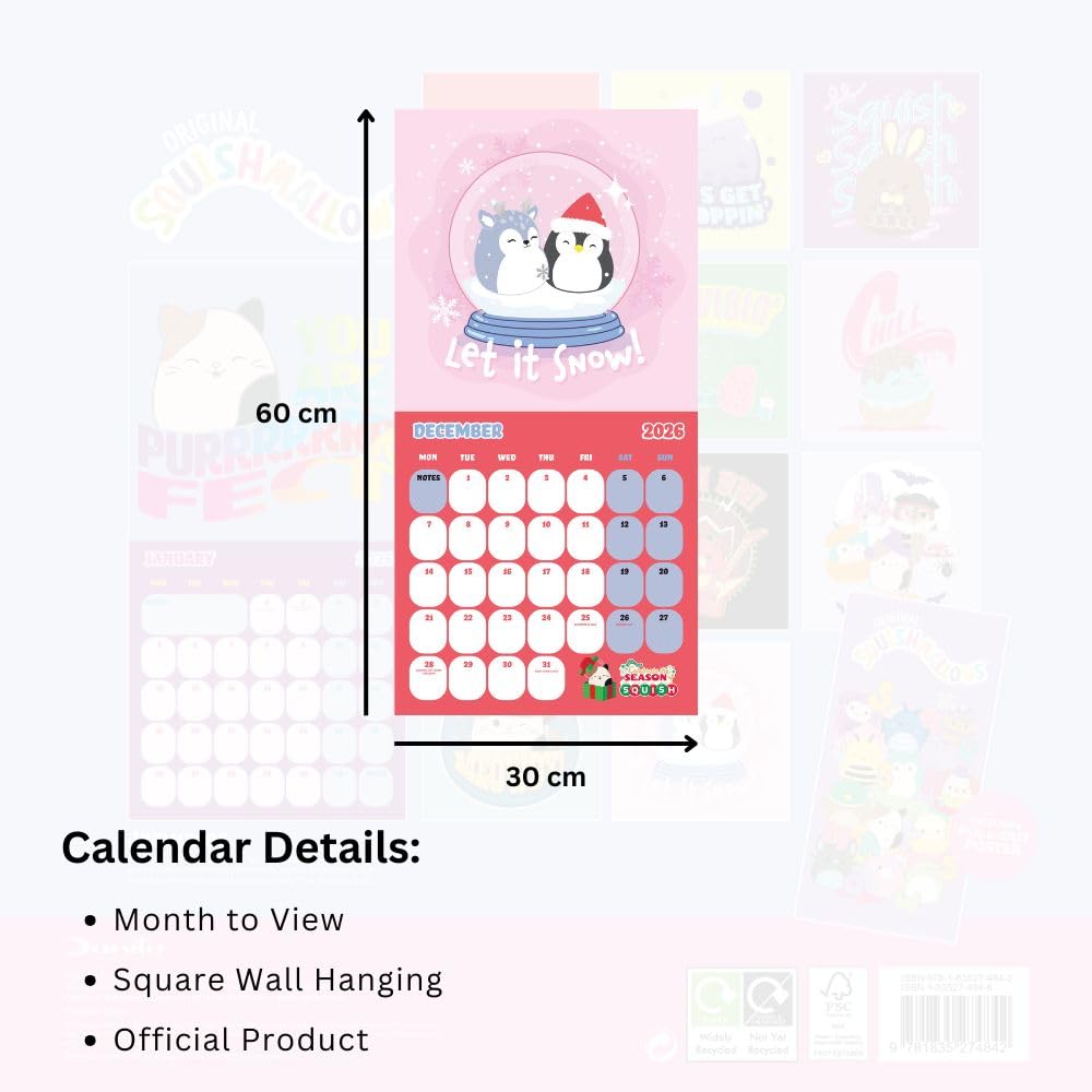 2026 Squishmallows - Square Wall Calendar