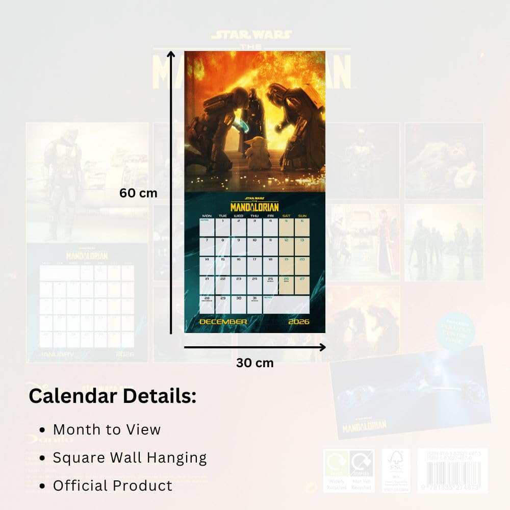 2026 Star Wars - The Mandalorian - Square Wall Calendar