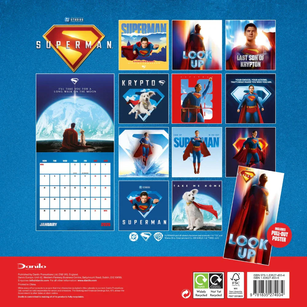 2026 Superman Movie - Square Wall Calendar