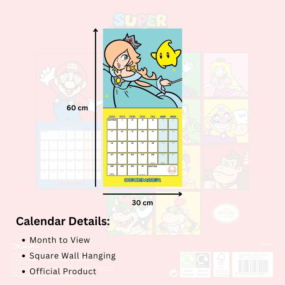 2026 Super Mario - Square Wall Calendar