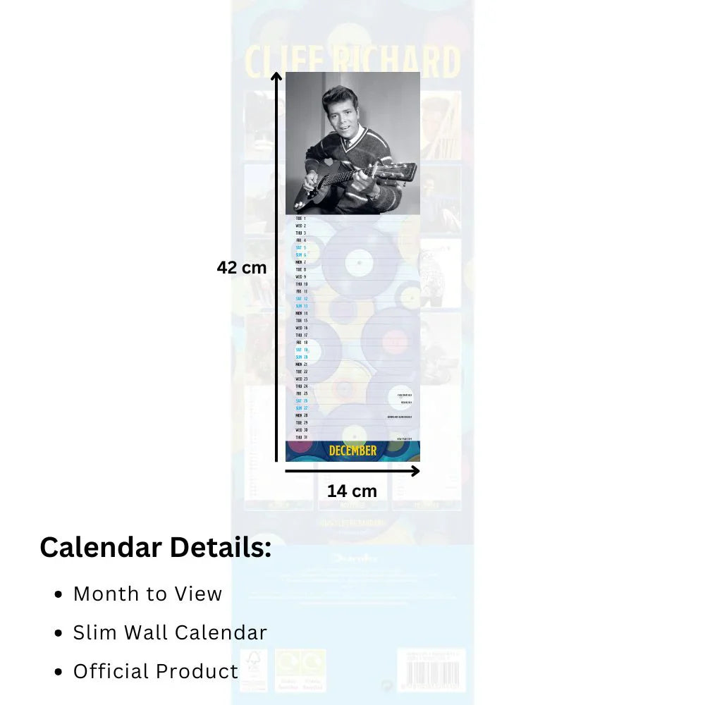 2026 Cliff Richard - Slim Wall Calendar