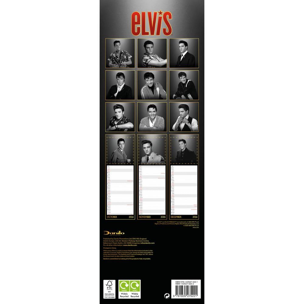 2026 Elvis - Slim Wall Calendar
