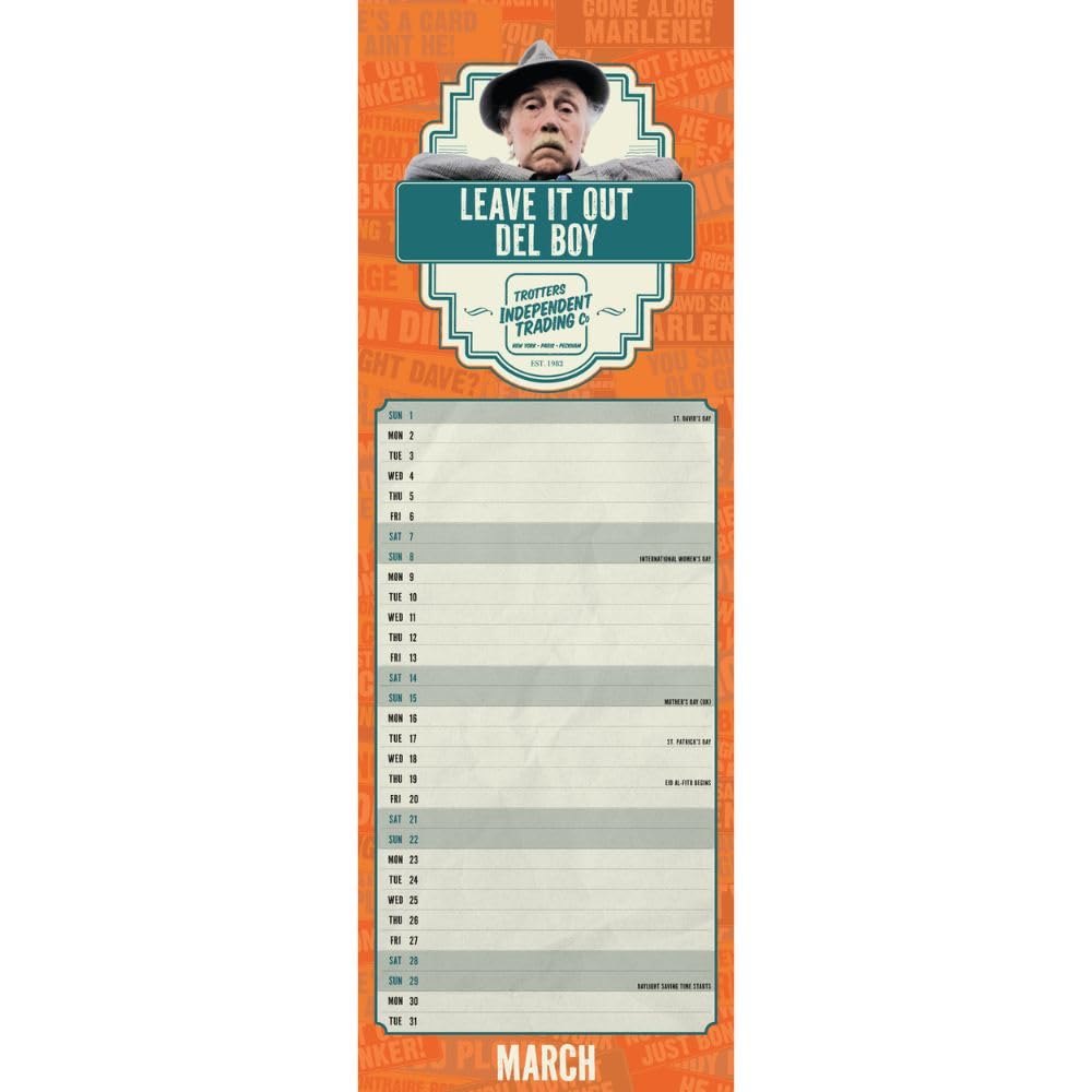 2026 Only Fools And Horses - Slim Wall Calendar