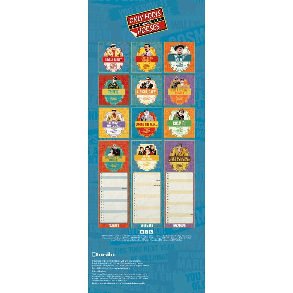 2026 Only Fools And Horses - Slim Wall Calendar