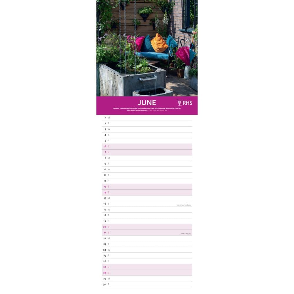 2026 RHS - Chelsea Flower Show - Slim Wall Calendar
