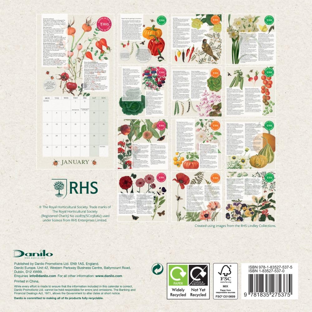 2026 RHS - Crops In Pots - Mini Wall Calendar