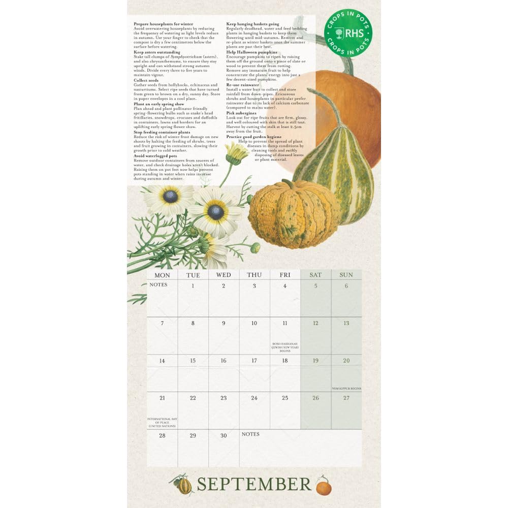 2026 RHS - Crops In Pots - Mini Wall Calendar