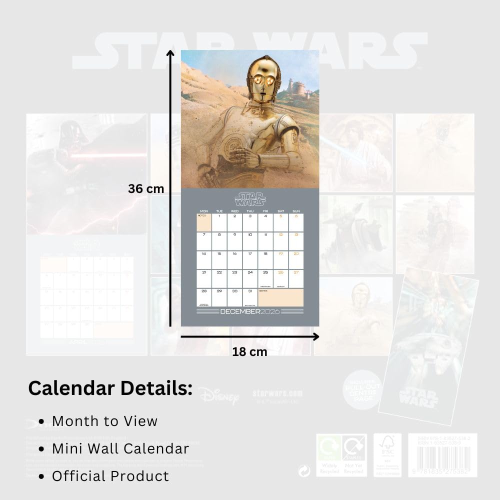 2026 Star Wars Classic - Mini Wall Calendar