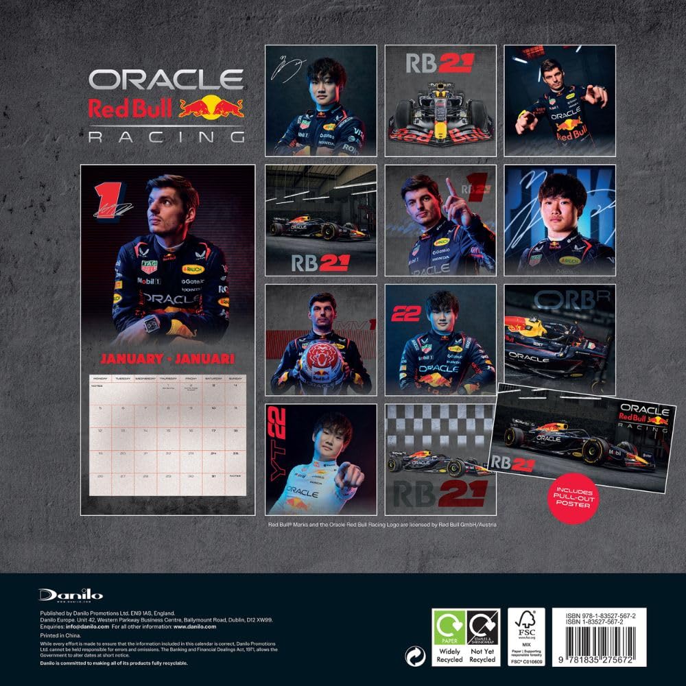 2026 Redbull Racing - Square Wall Calendar