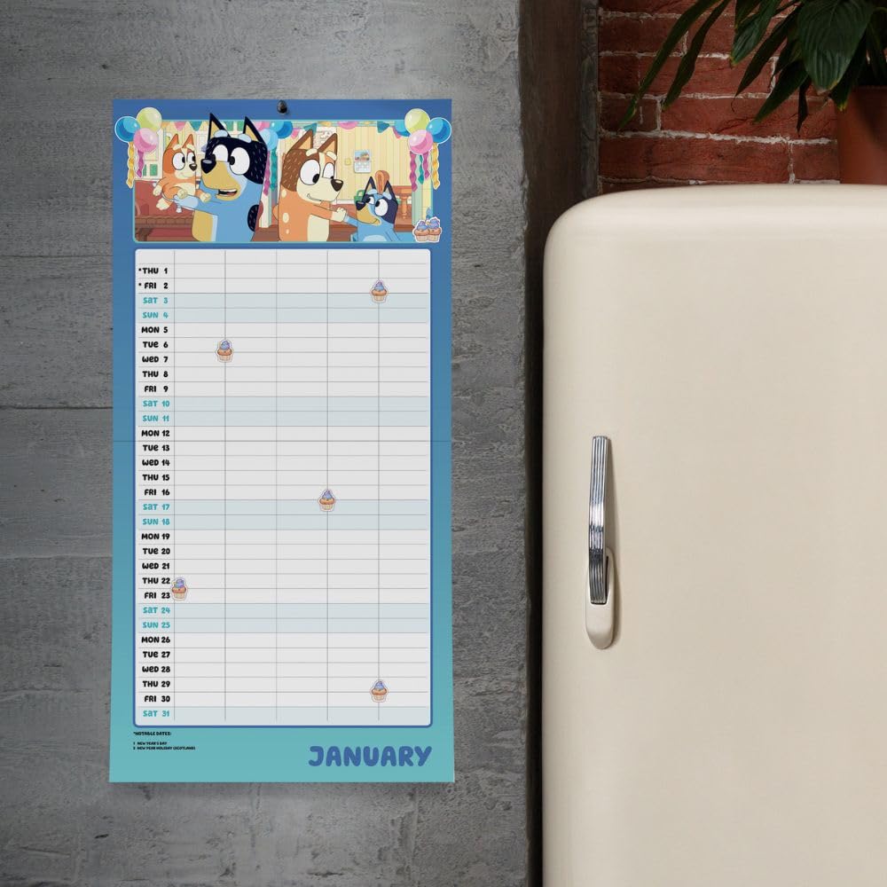 2026 Bluey - Family Organiser Calendar - Square Wall Calendar