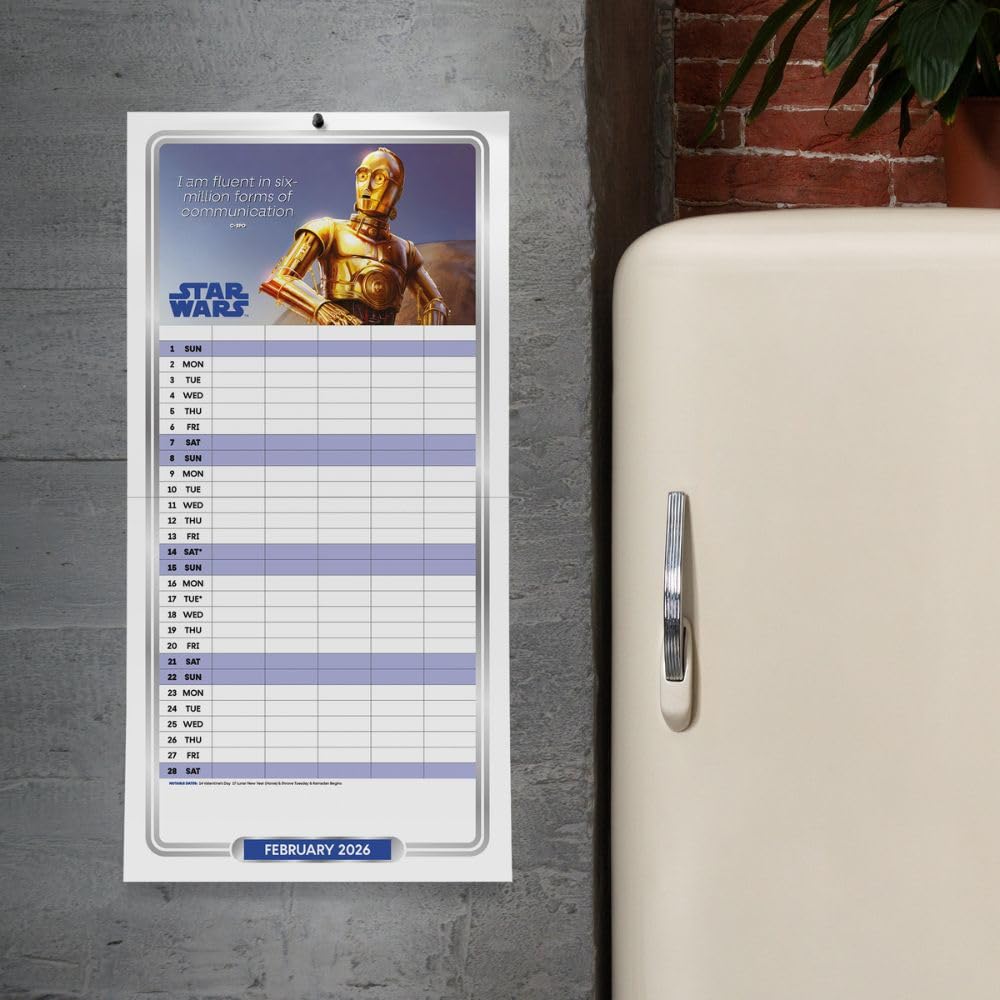 2026 Star Wars Classic - Family Organiser Calendar - Square Wall Calendar
