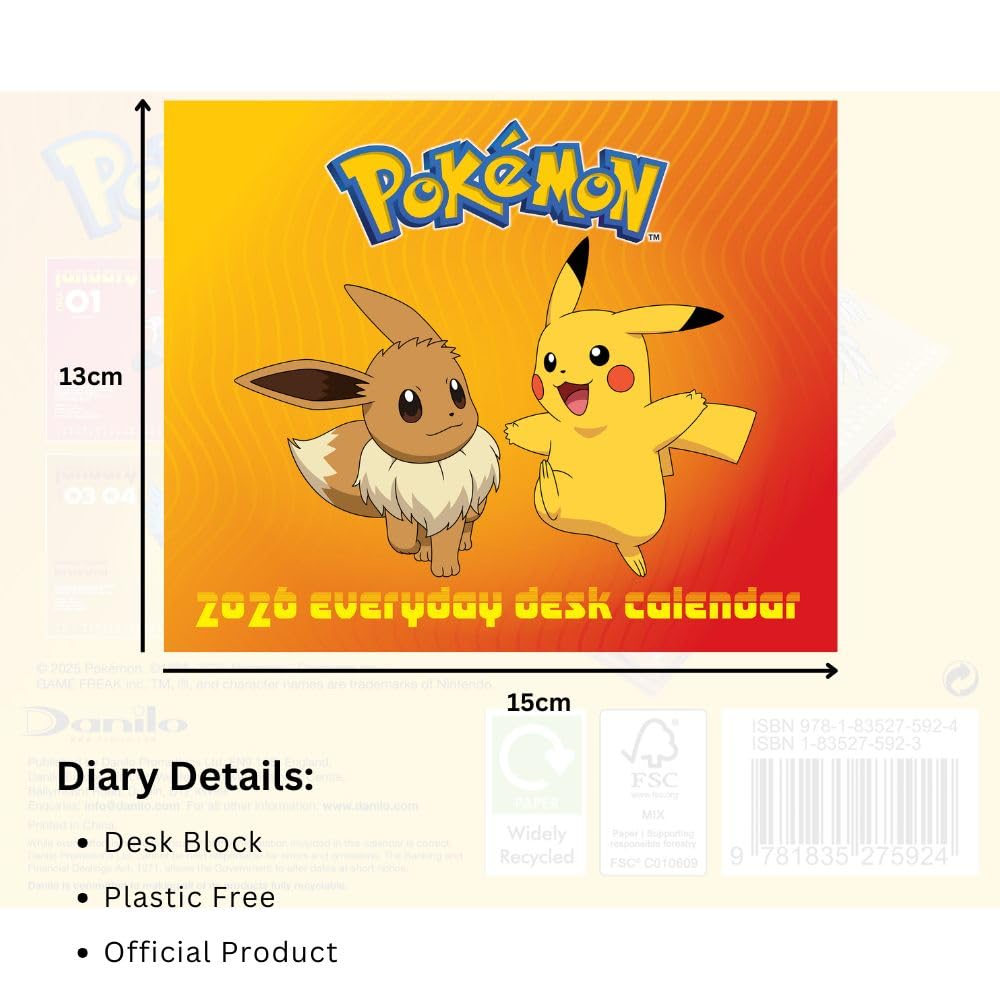 2026 Pokemon - Daily Boxed Page-A-Day Calendar