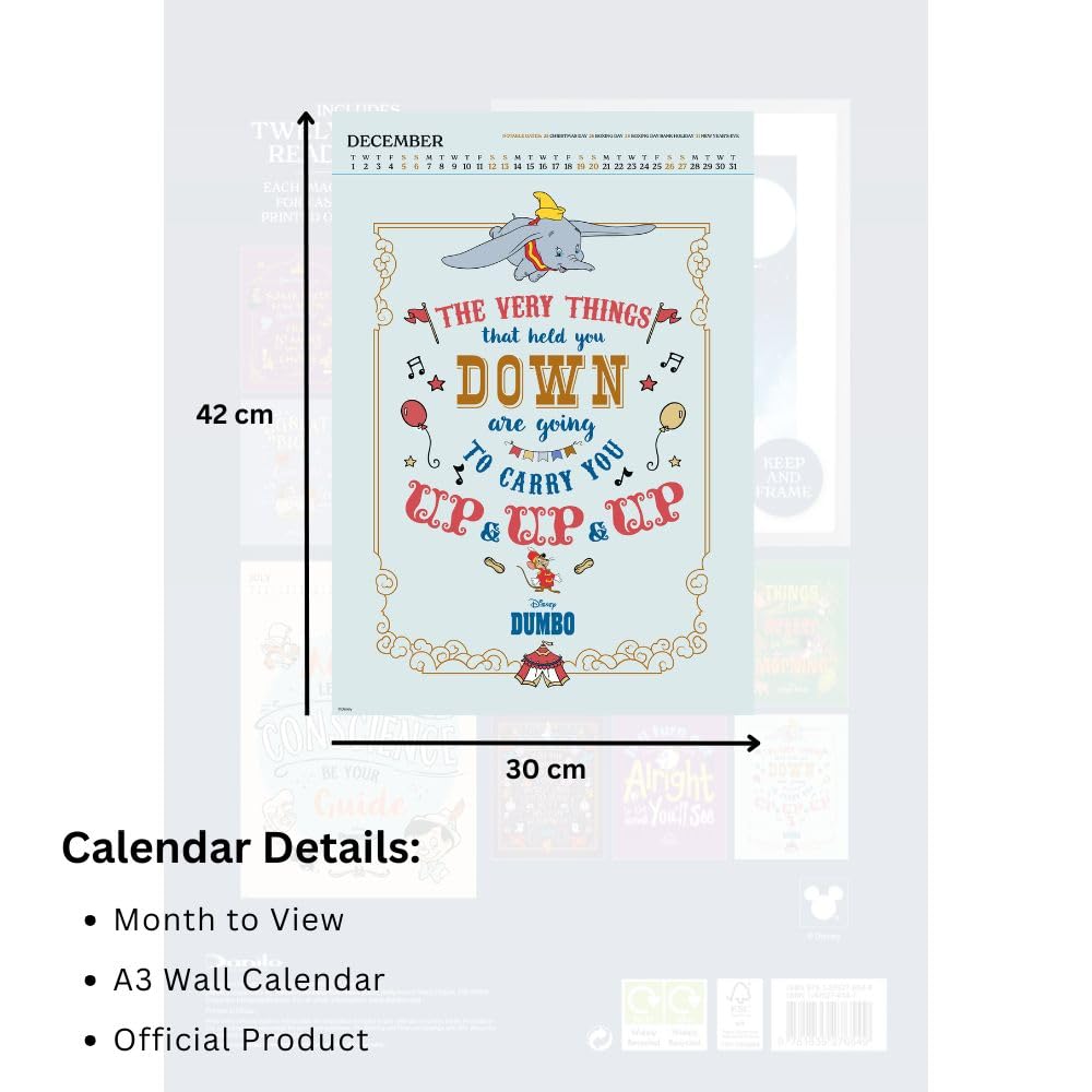 2026 Disney Inspirational Quotes - A3 Deluxe Wall Calendar