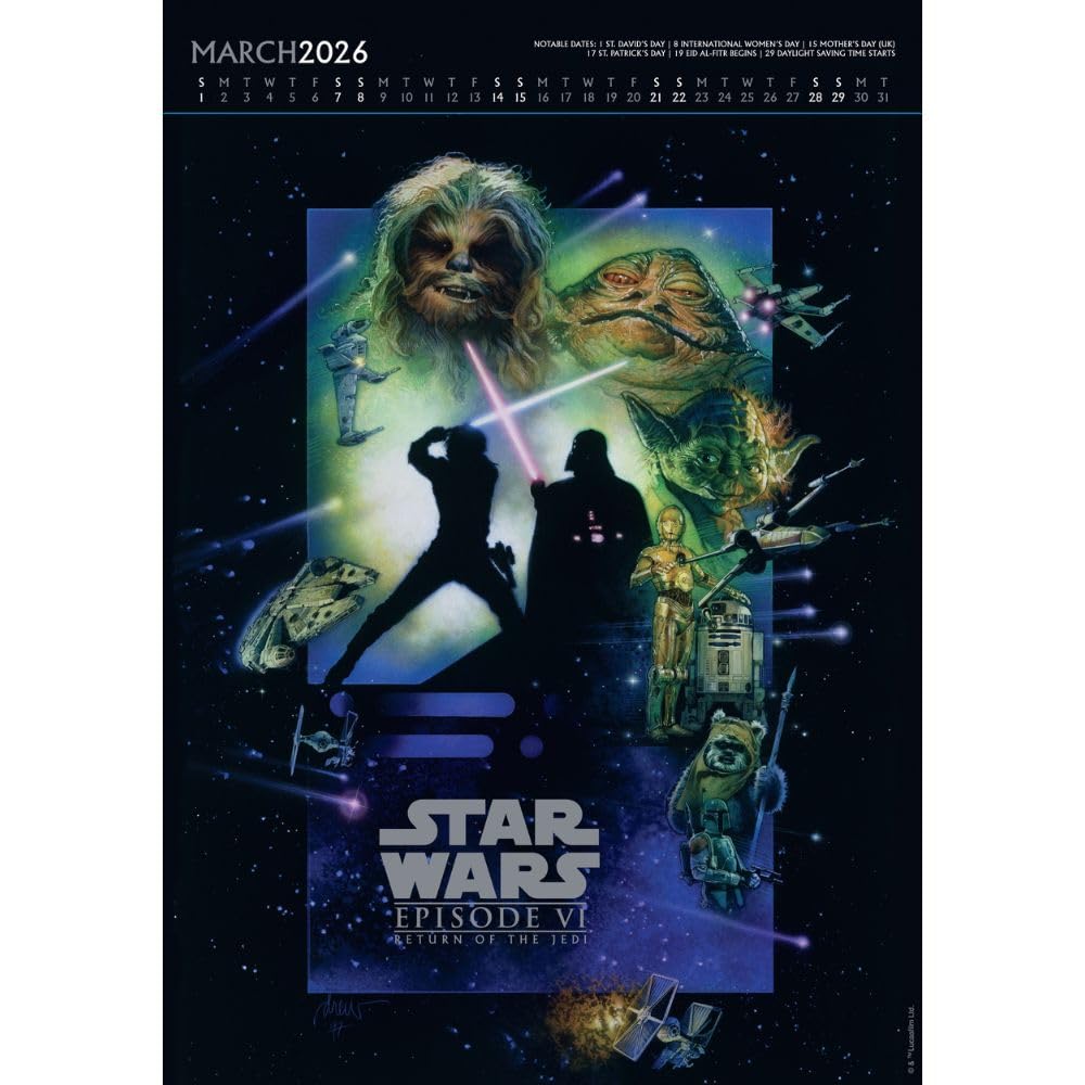 2026 Star Wars Classic - A3 Deluxe Wall Calendar