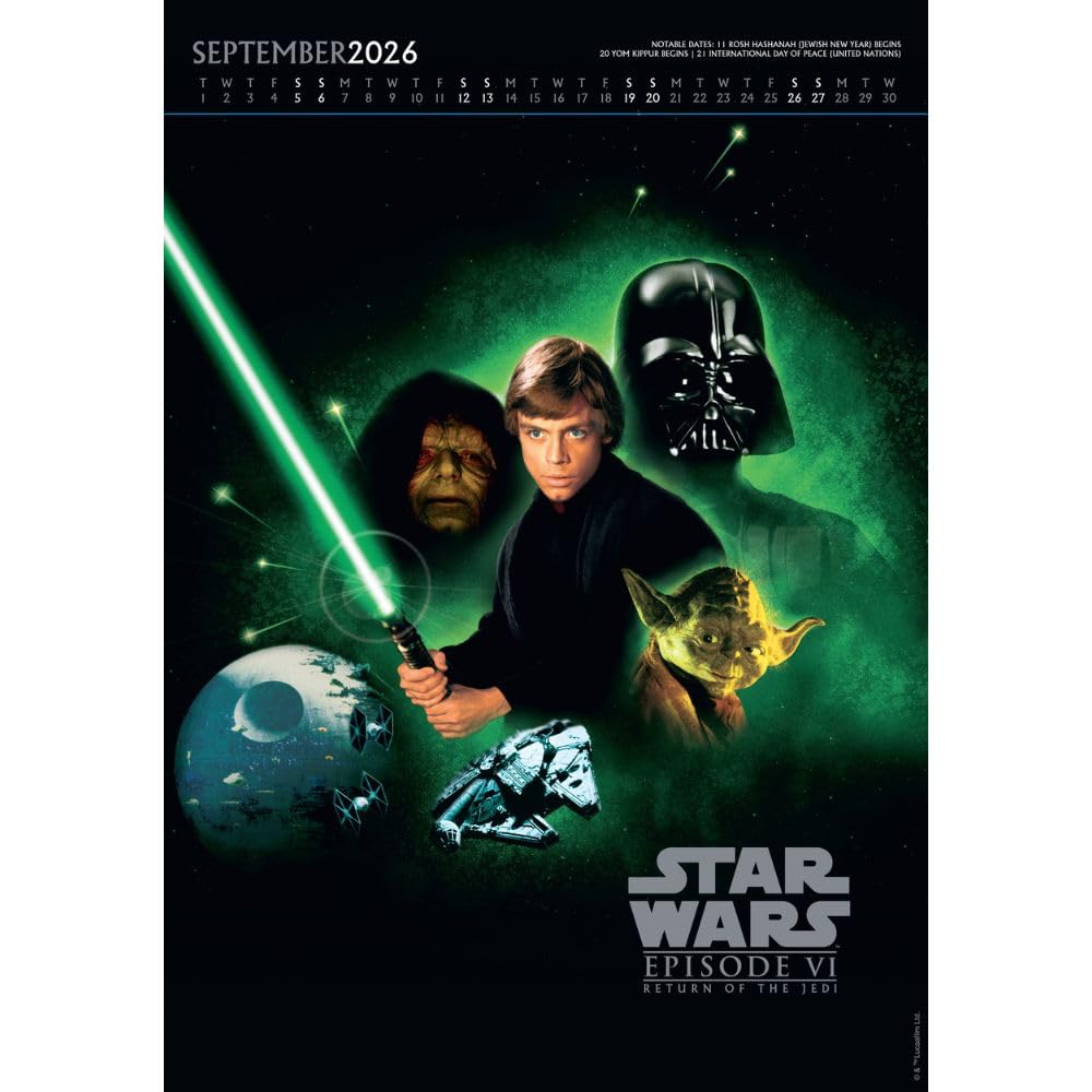 2026 Star Wars Classic - A3 Deluxe Wall Calendar