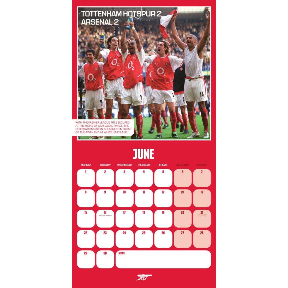 2026 Arsenal FC Legends - Square Wall Calendar