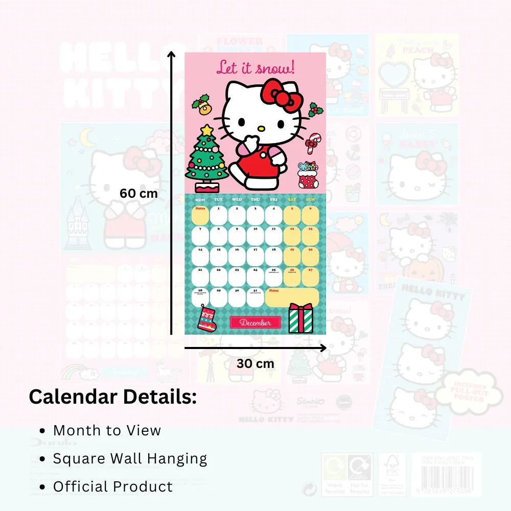 2026 Hello Kitty - Square Wall Calendar