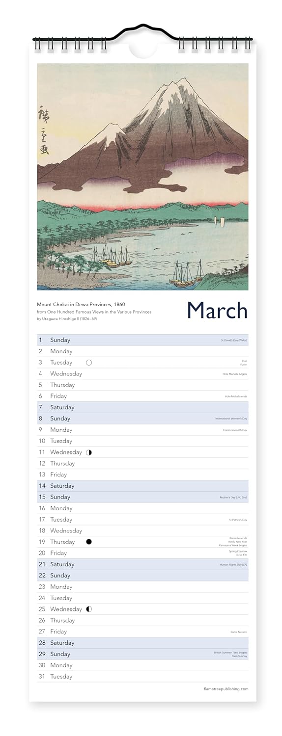 2026 Japanese Woodblocks - Slim Wall Calendar