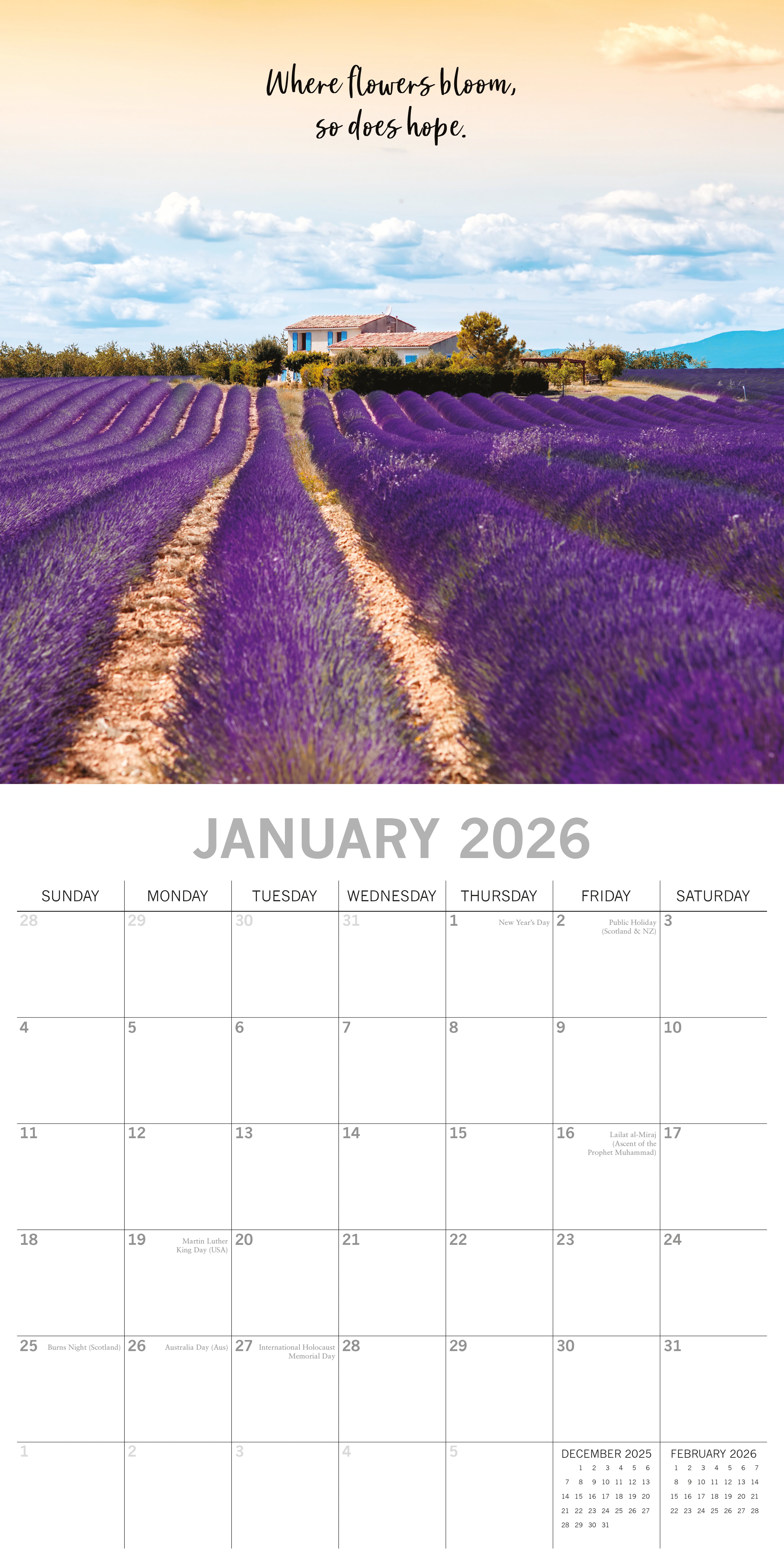 2026 Tranquility - Square Wall Calendar