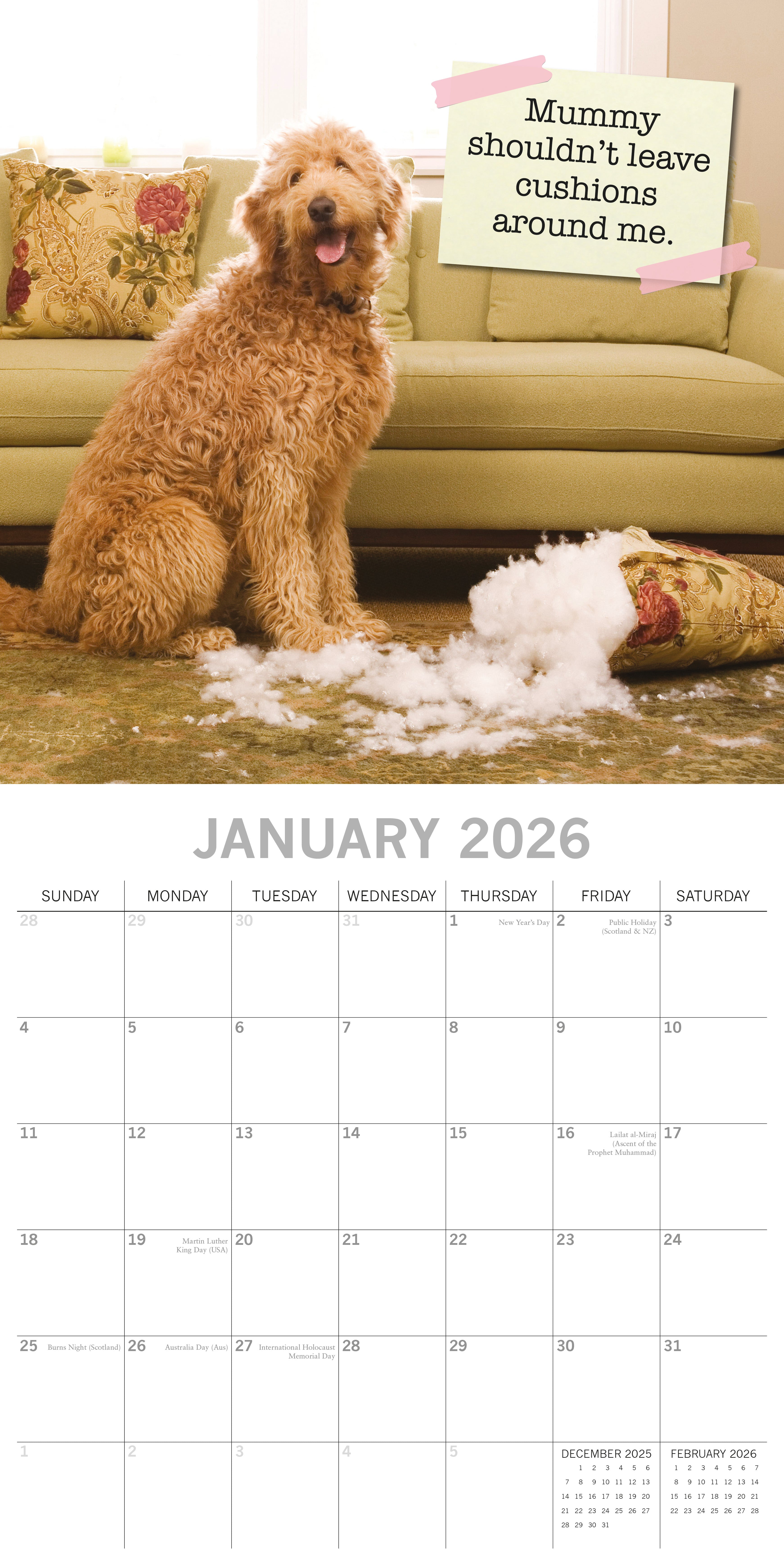 2026 Dog Shaming - Square Wall Calendar