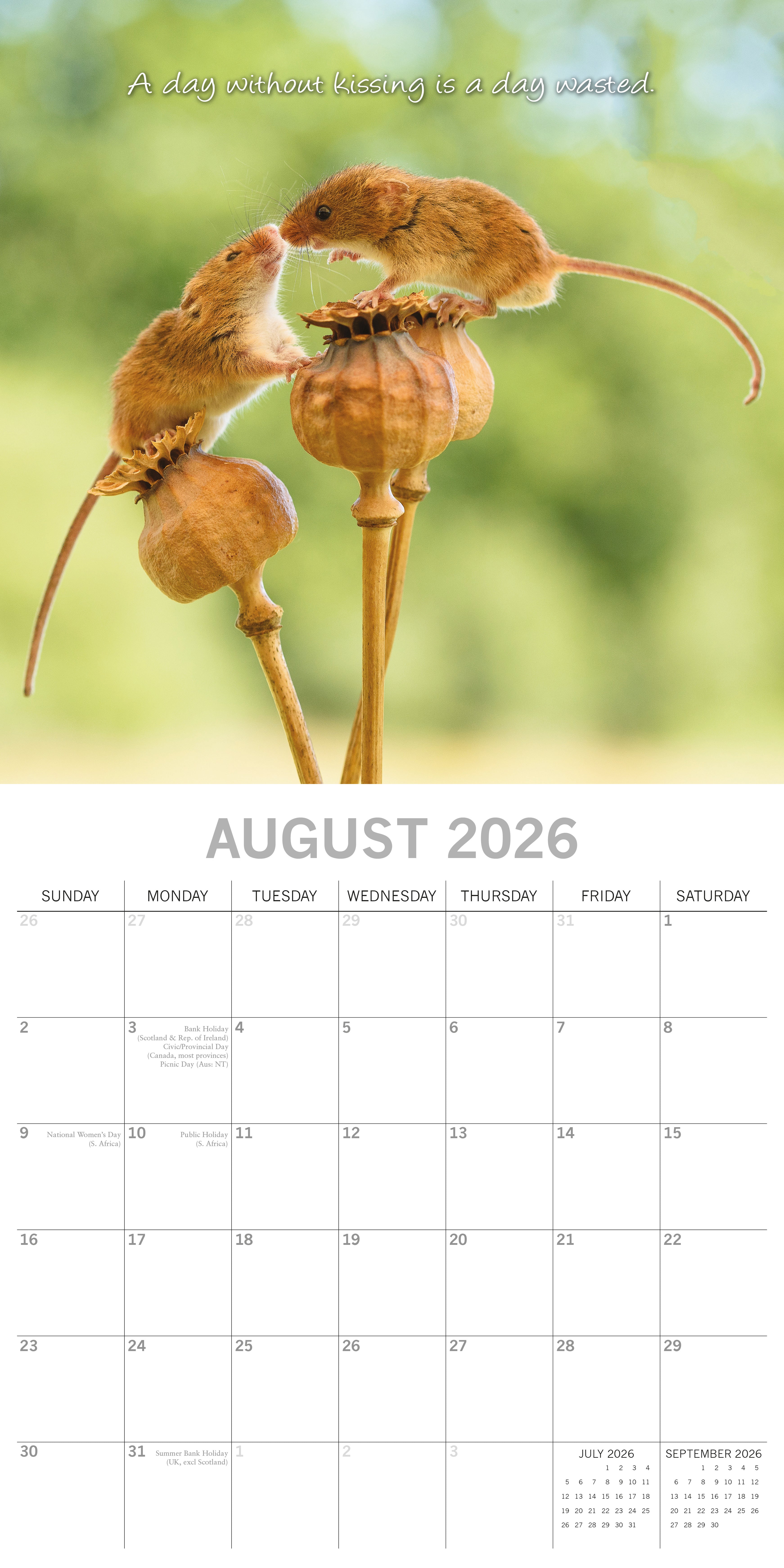 2026 Kisses - Square Wall Calendar