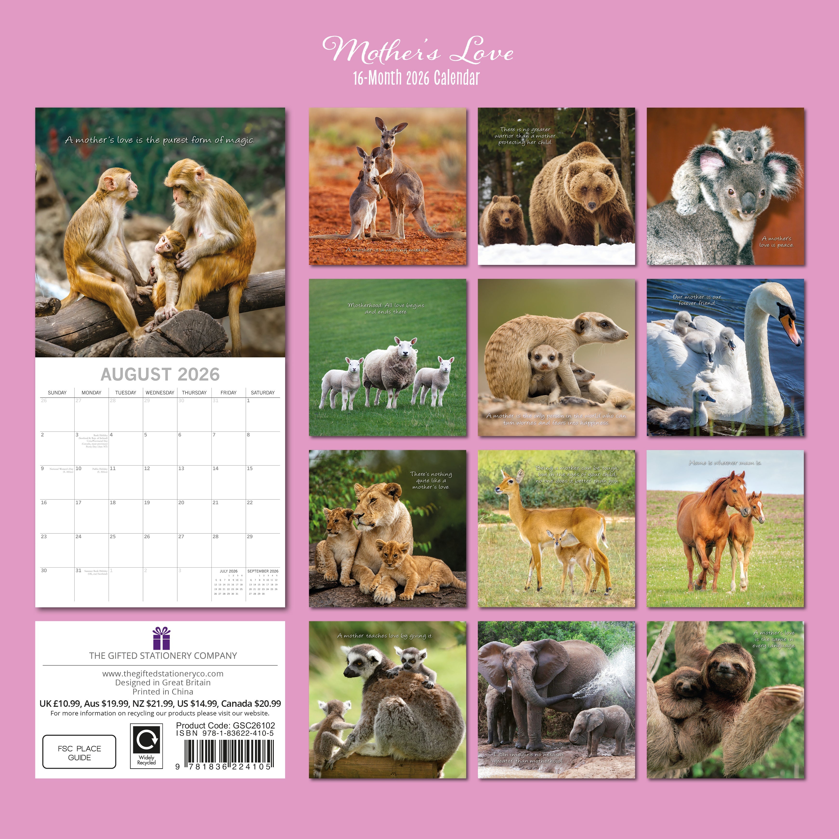 2026 Mother's Love - Square Wall Calendar