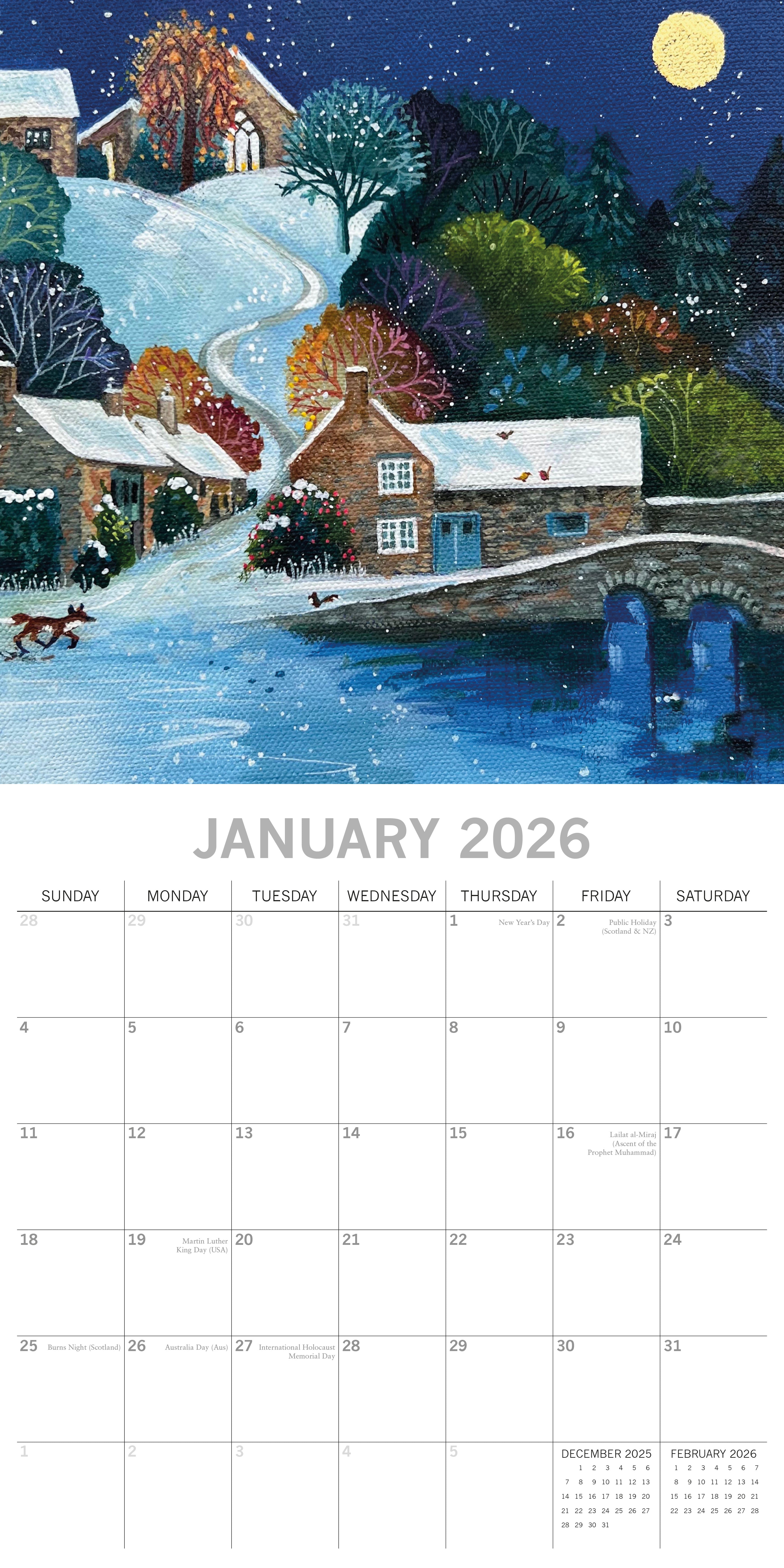 2026 A Country Stroll - Square Wall Calendar