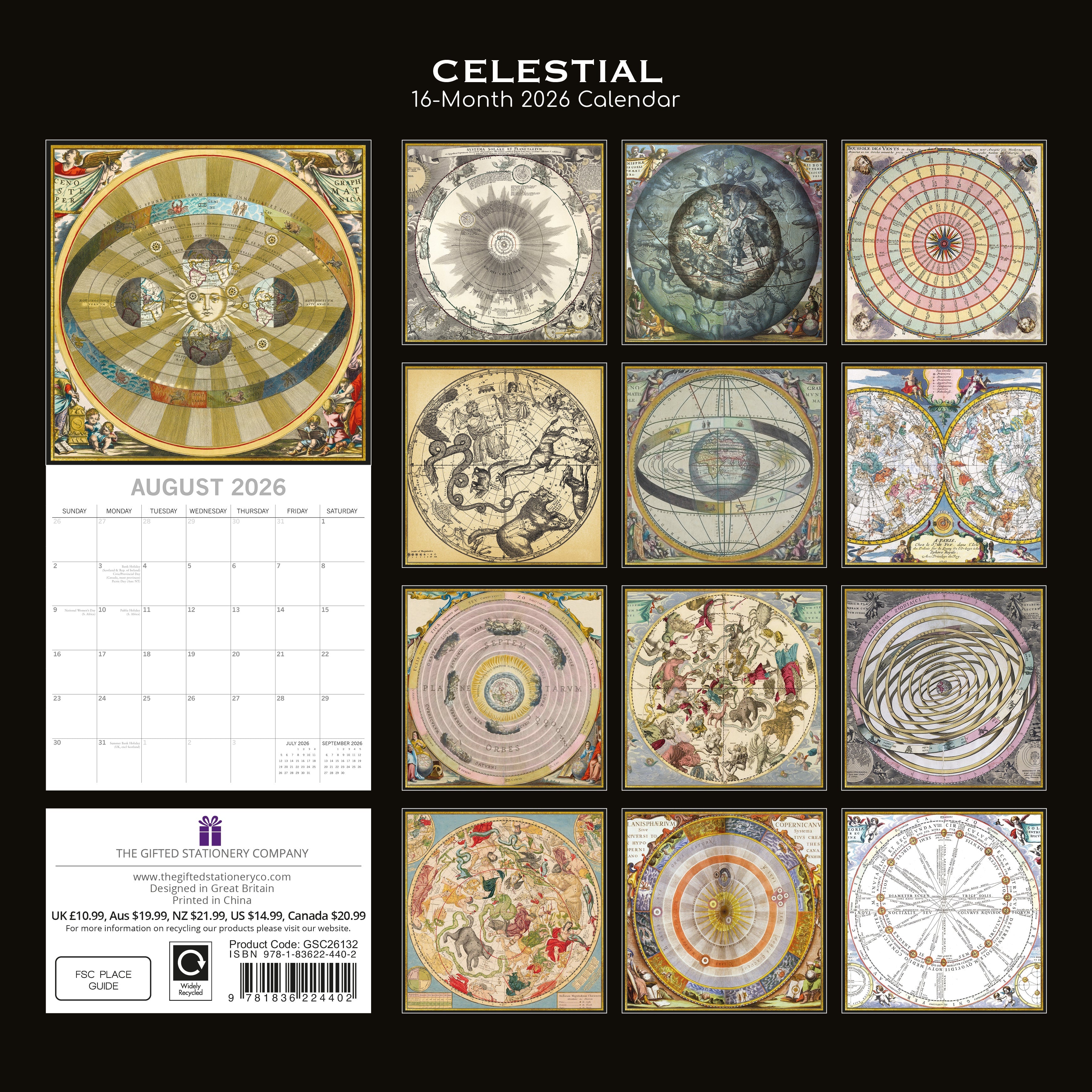 2026 Celestial - Square Wall Calendar