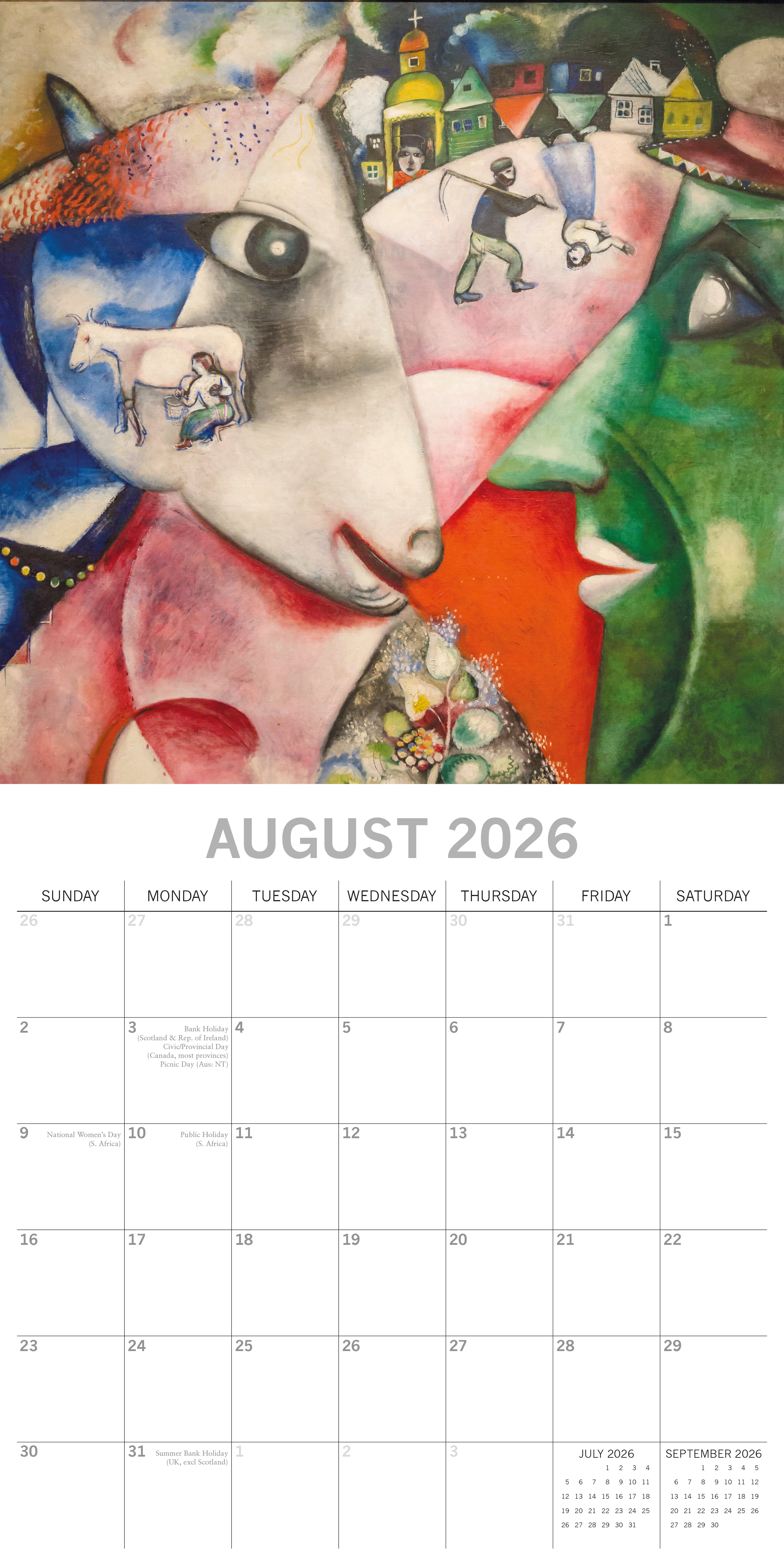 2026 Chagall - Square Wall Calendar