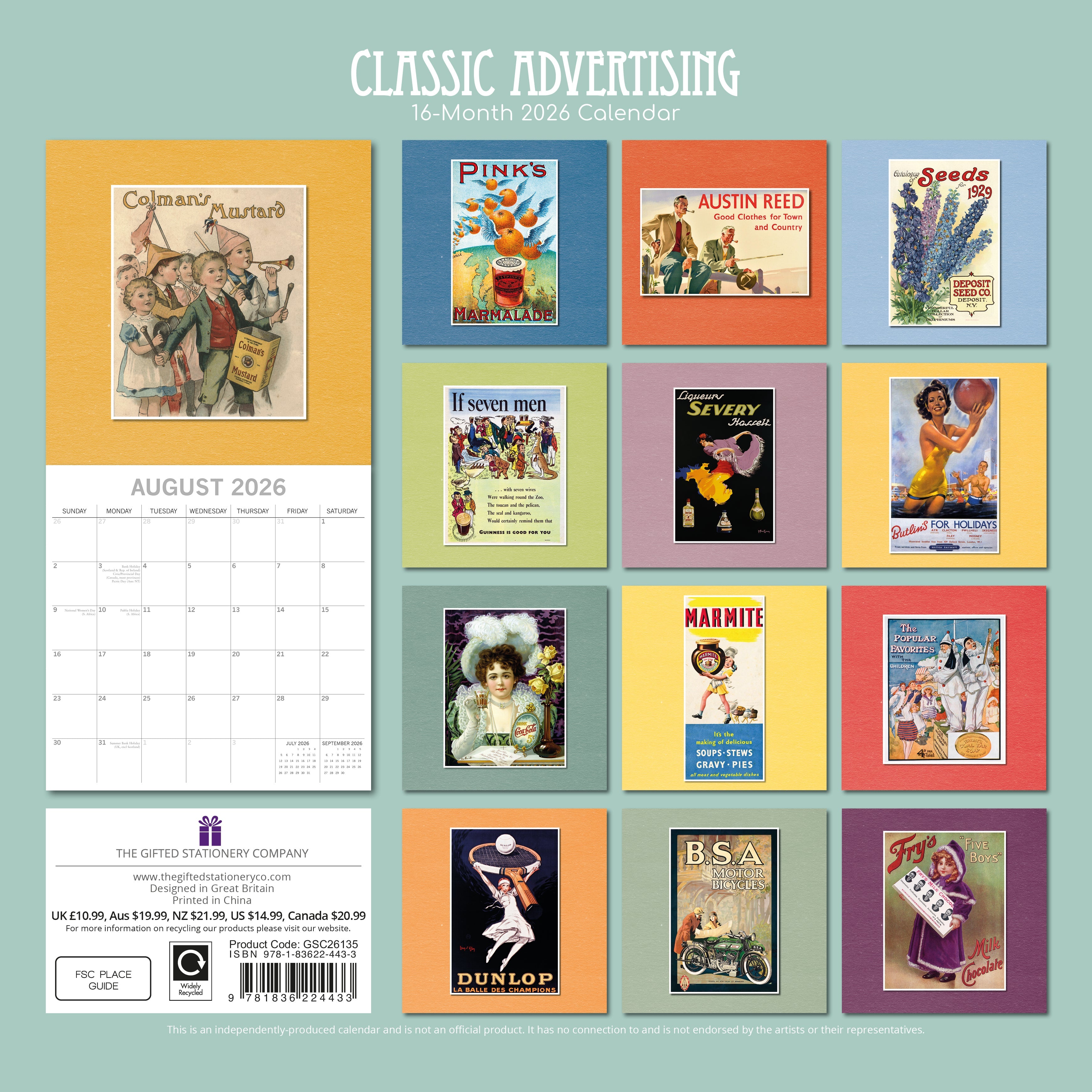 2026 Classic Advertising - Square Wall Calendar