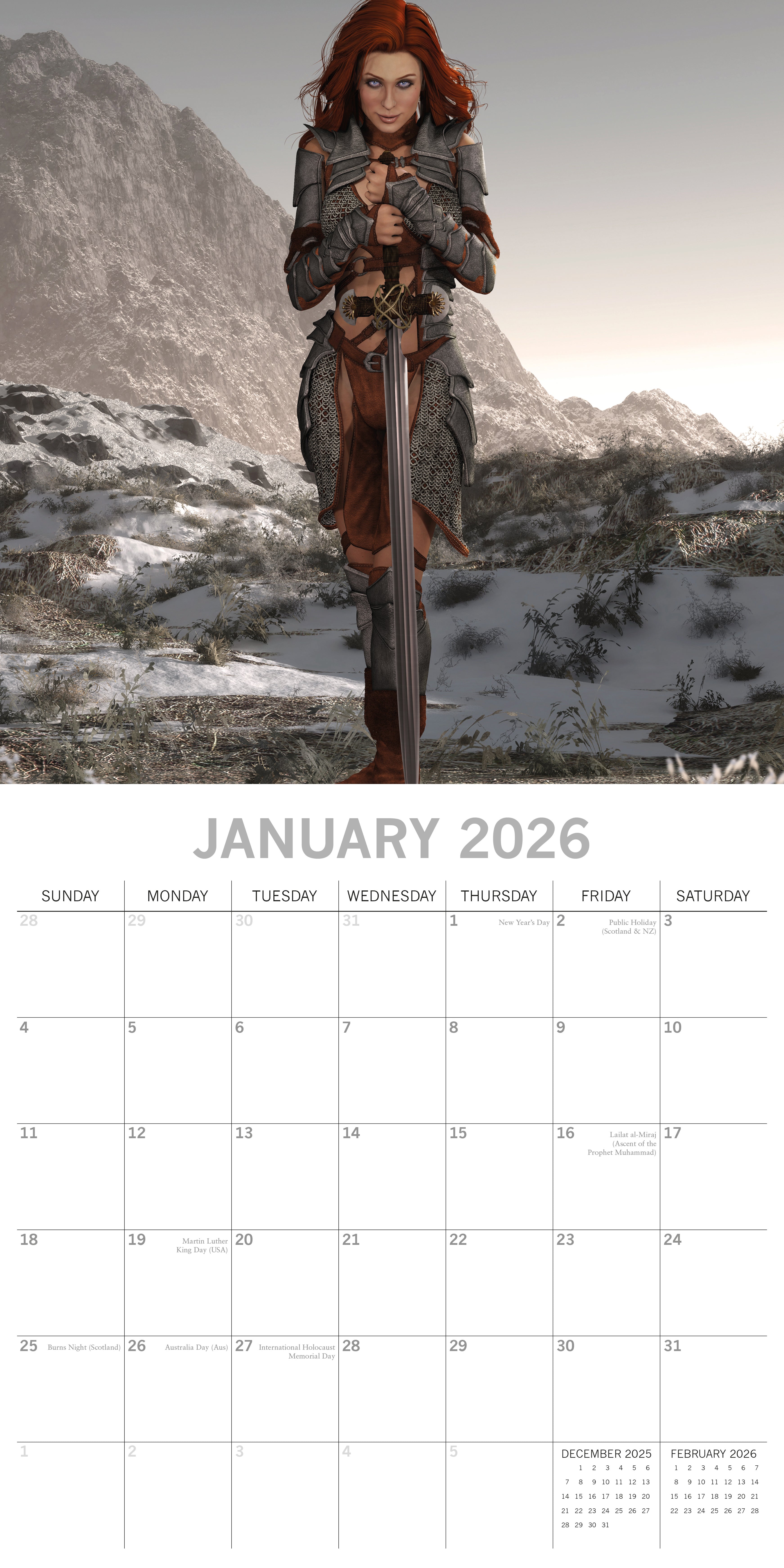 2026 Fantasy Art - Square Wall Calendar
