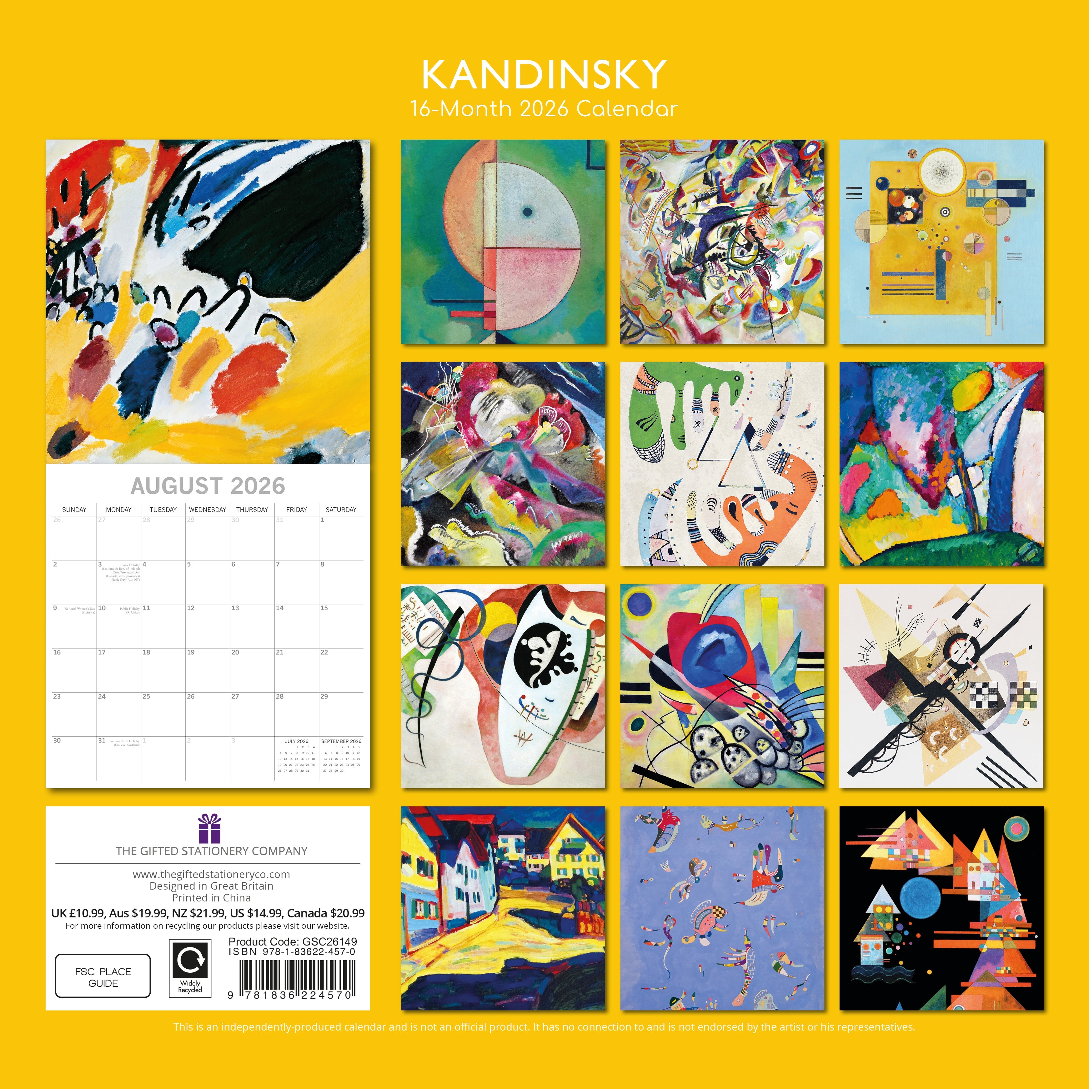 2026 Kandinsky - Square Wall Calendar