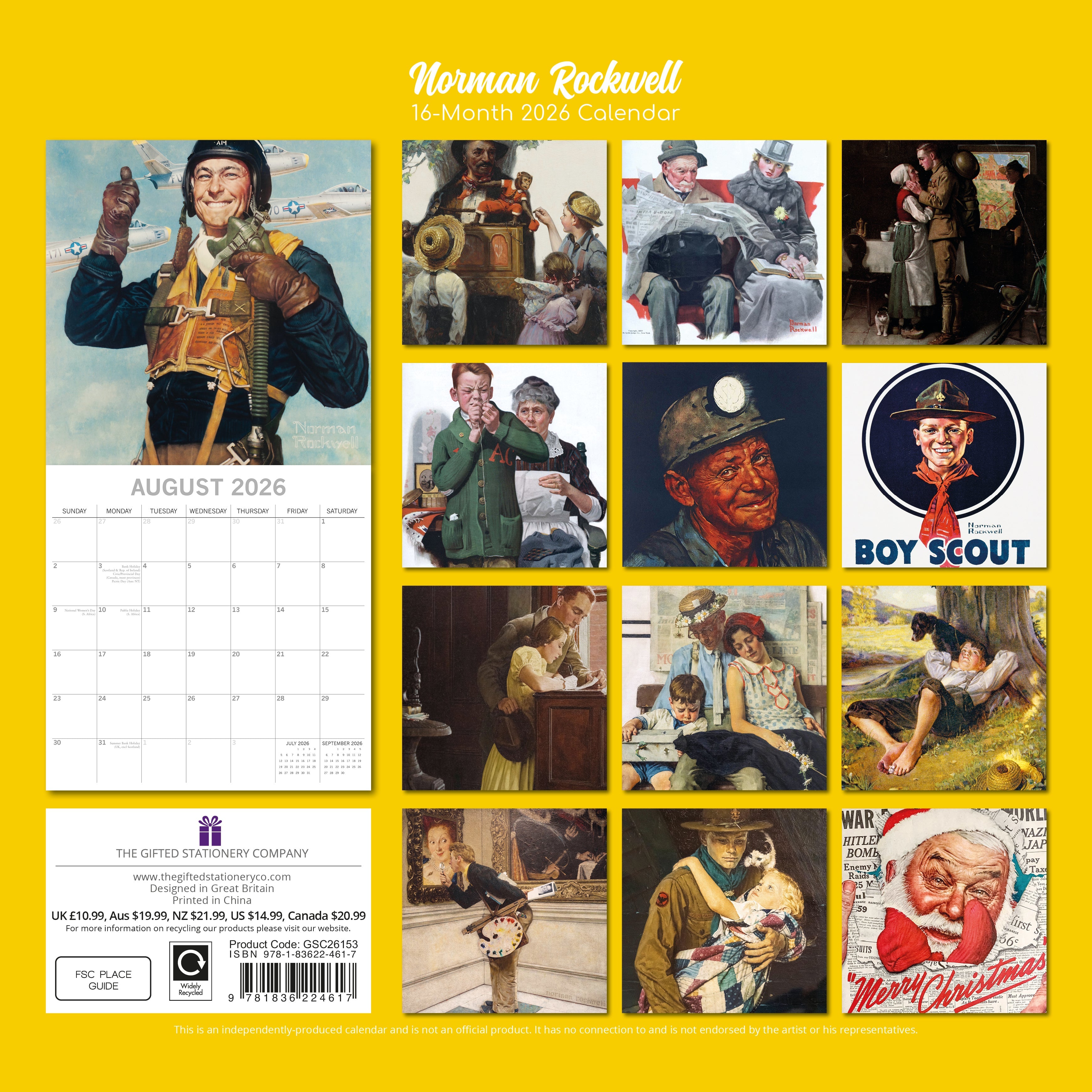 2026 Norman Rockwell - Square Wall Calendar
