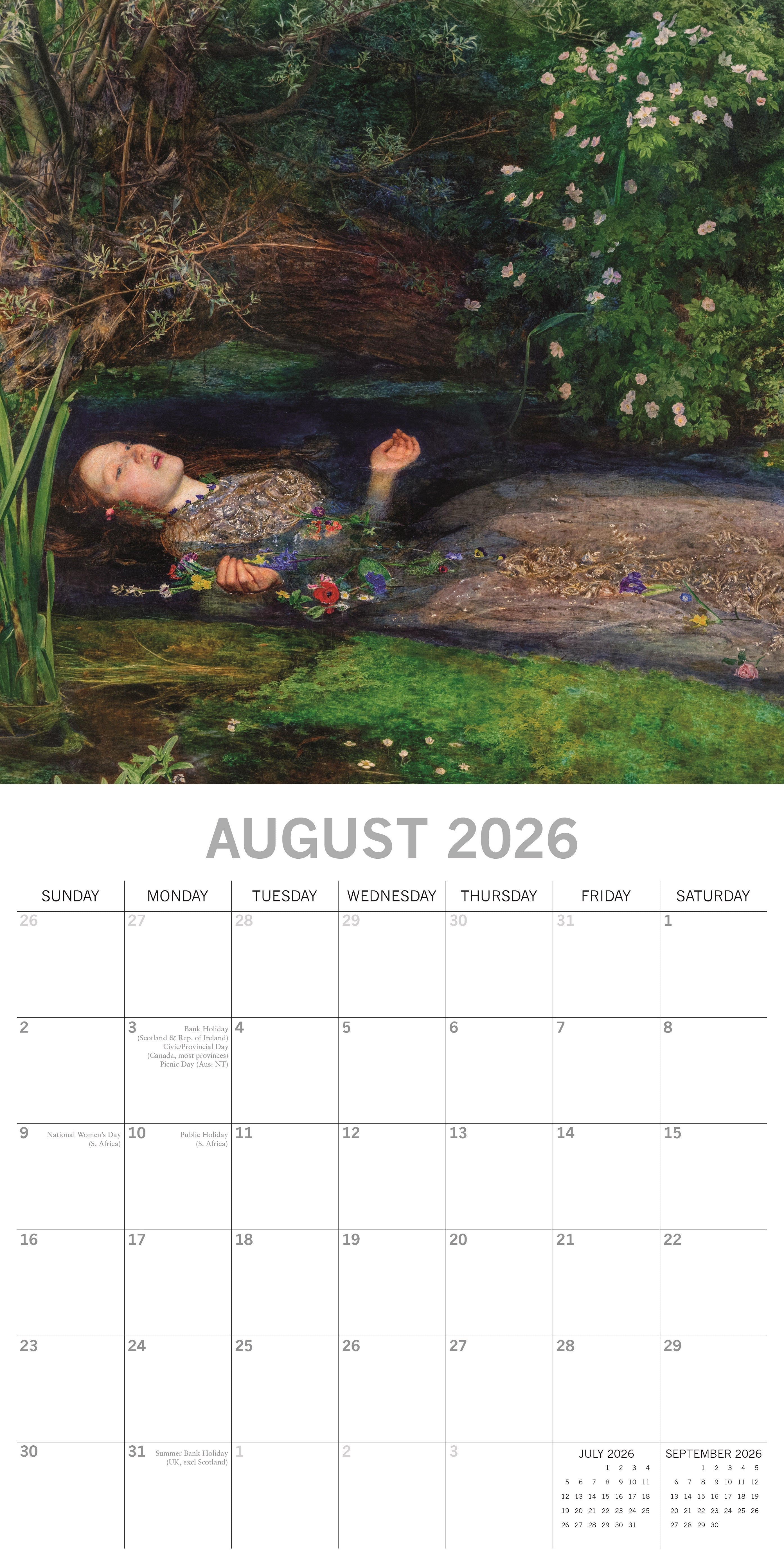 2026 Pre-Raphaelites - Square Wall Calendar