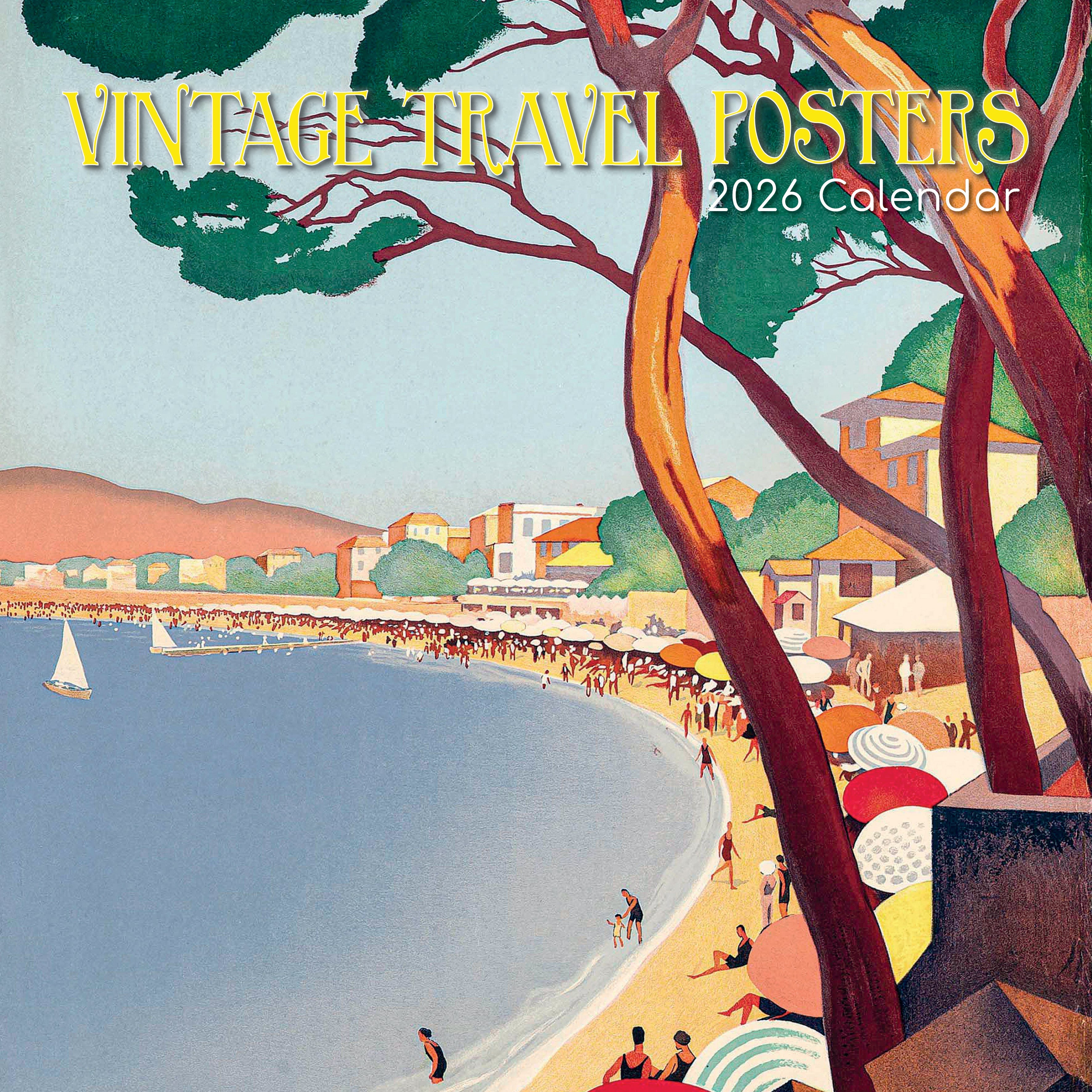 2026 Vintage Travel Posters - Square Wall Calendar